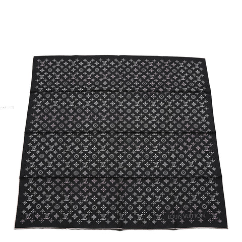 Silk Monogram LV Mahina Flight Square Scarf Black Pink