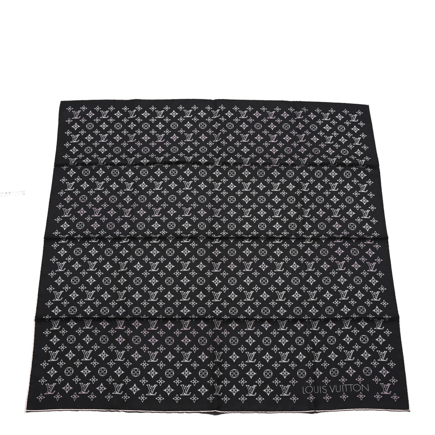 Silk Monogram LV Mahina Flight Square Scarf Black Pink