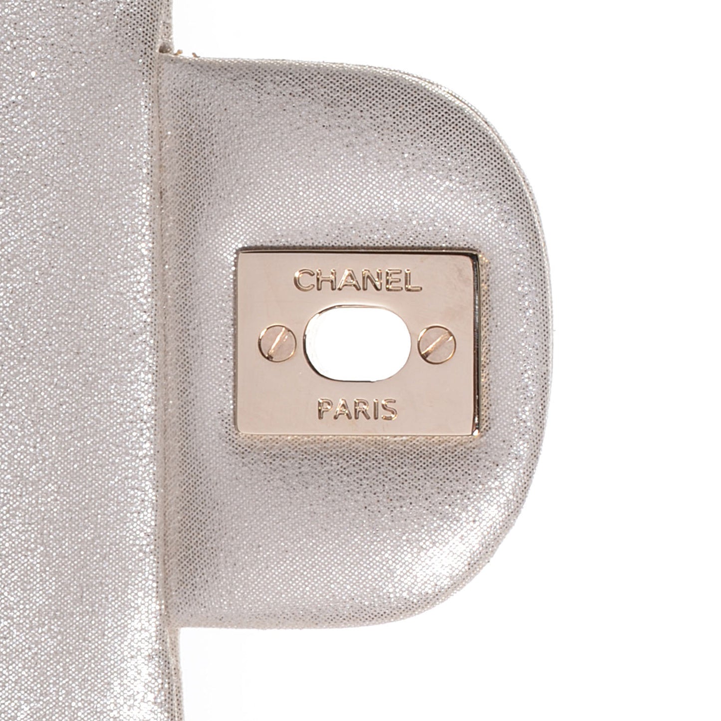 Iridescent Calfskin Medium Double Flap Light Gold