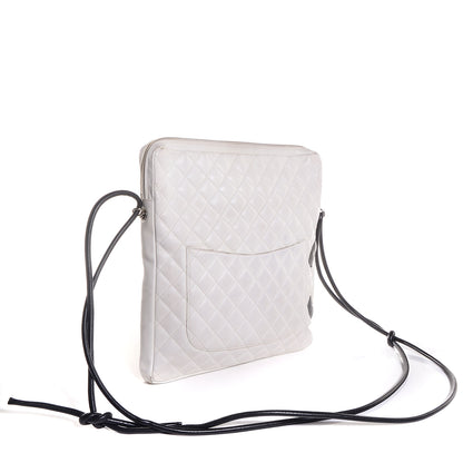 Chanel Calfskin Quilted Large Cambon Messenger White Black 3 of 10