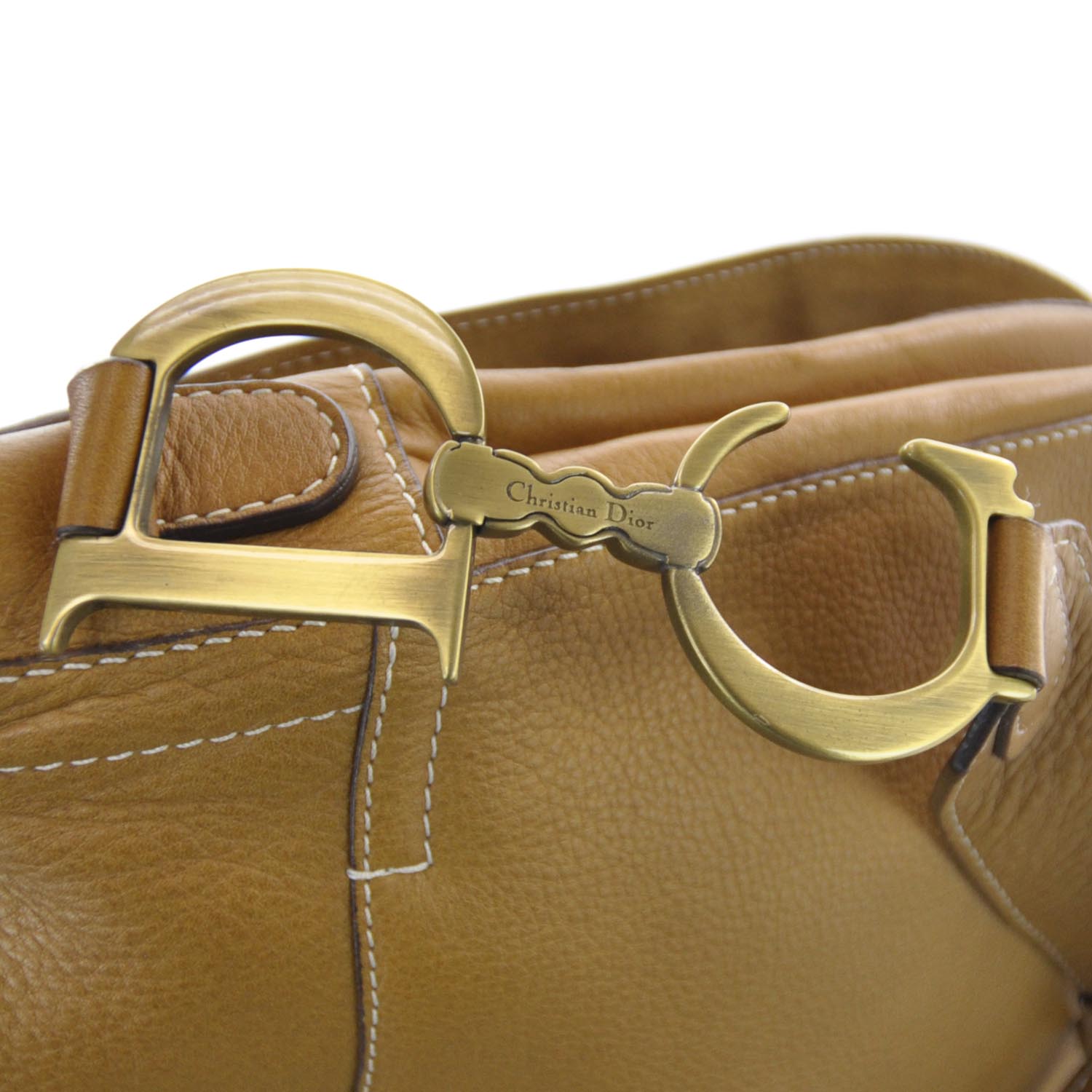 Christian Dior Leather Baudrier Saddle Bag Tan 5 of 8