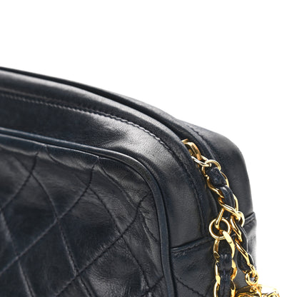 Chanel Lambskin Quilted CC Tassel Camera Case Navy 15 of 16