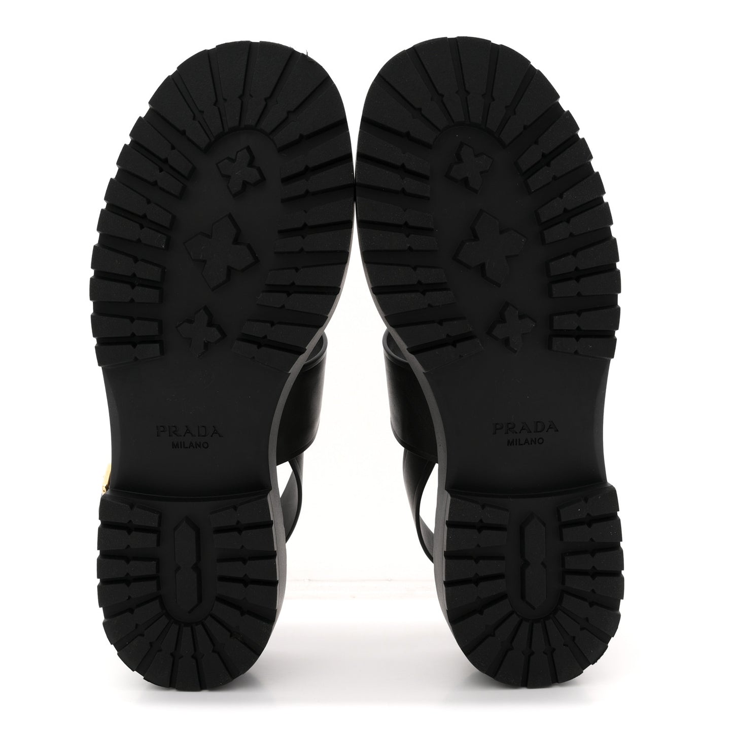 Nappa Metal Triangle Logo Slingback Sandals 40 Black