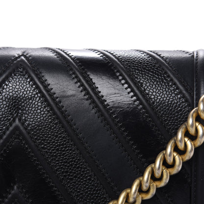 Chanel Calfskin Caviar Suede Chevron New Medium Boy Flap Black 16 of 16