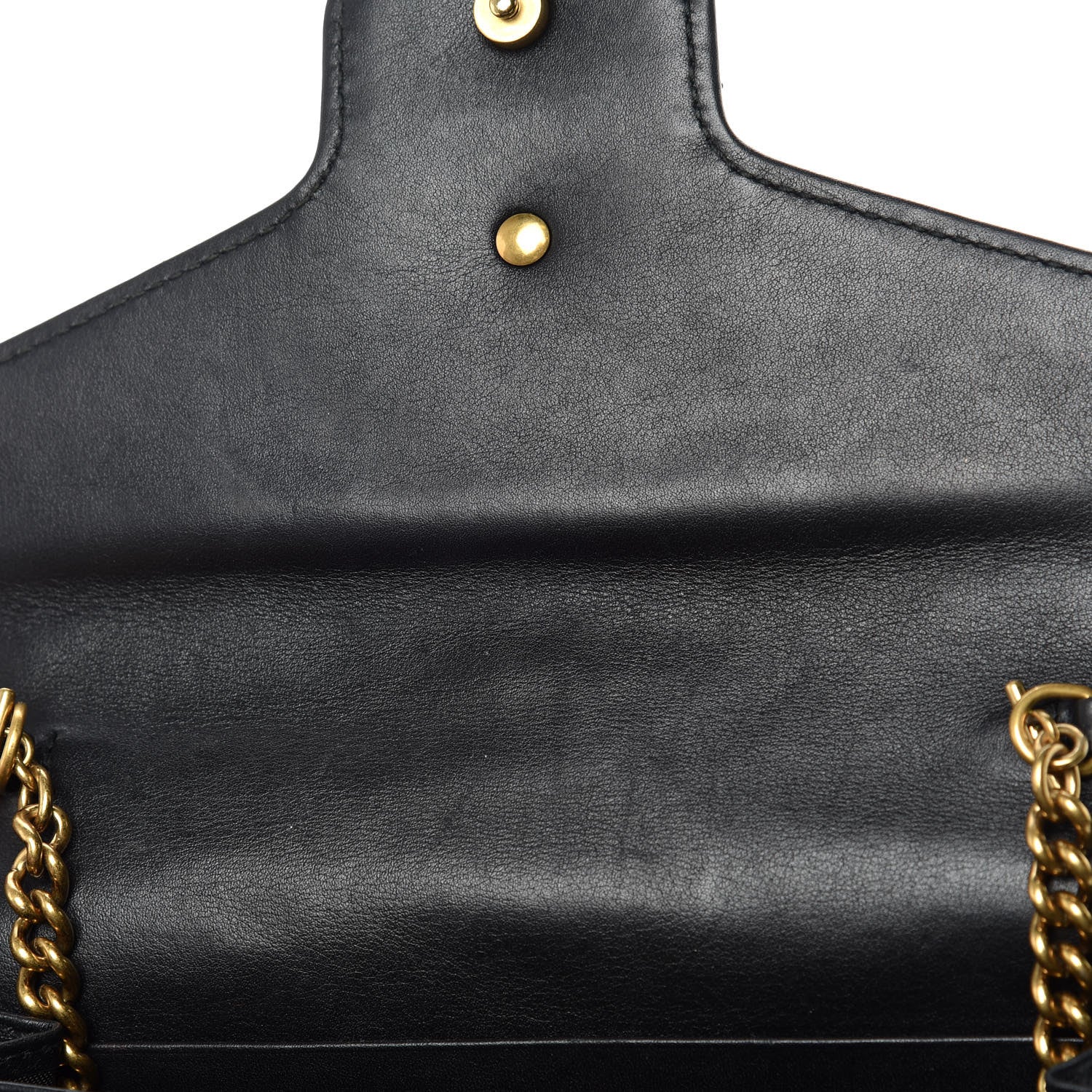 Gucci Calfskin Matelasse GG Marmont Chain Wallet Black 12 of 13