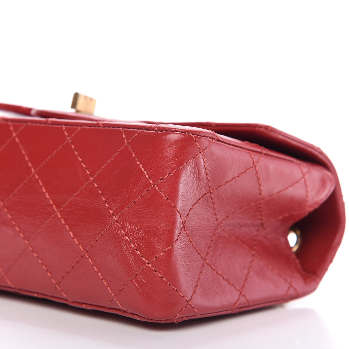 Aged Calfskin Quilted 2.55 Reissue Mini Flap Red