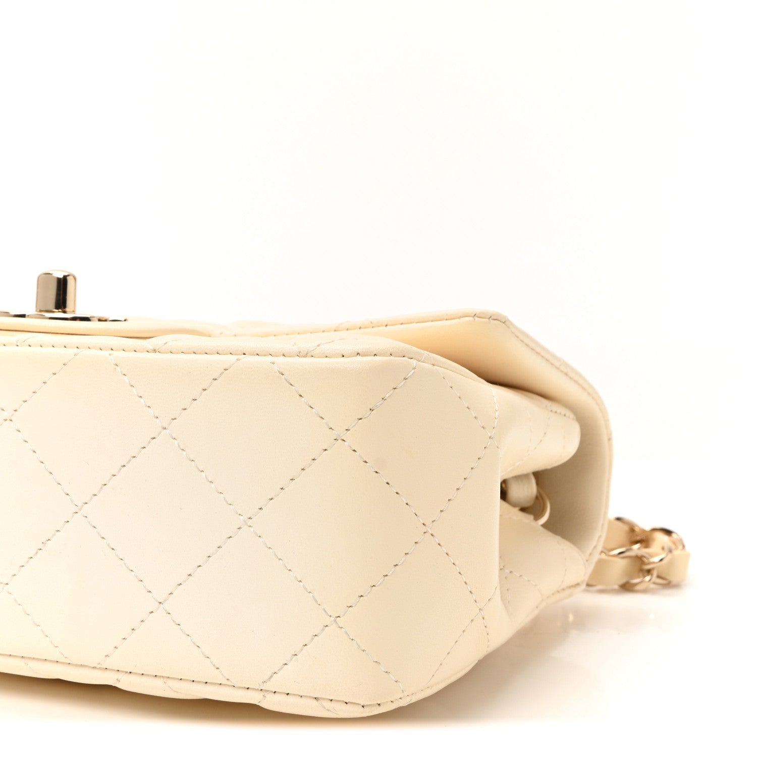 Chanel Lambskin Quilted Mini Rectangular Flap White 1818788