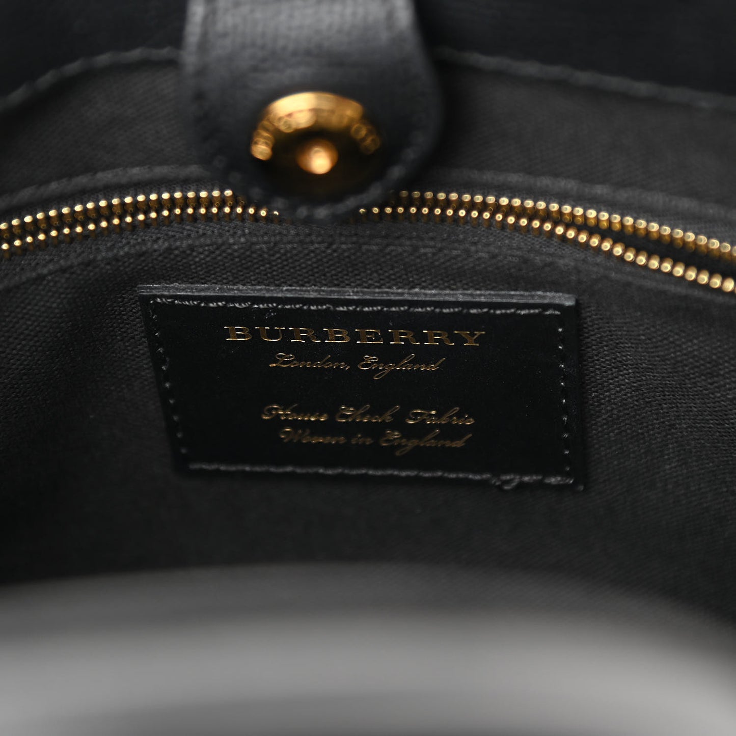Derby Calfskin House Check Small Banner Tote Black