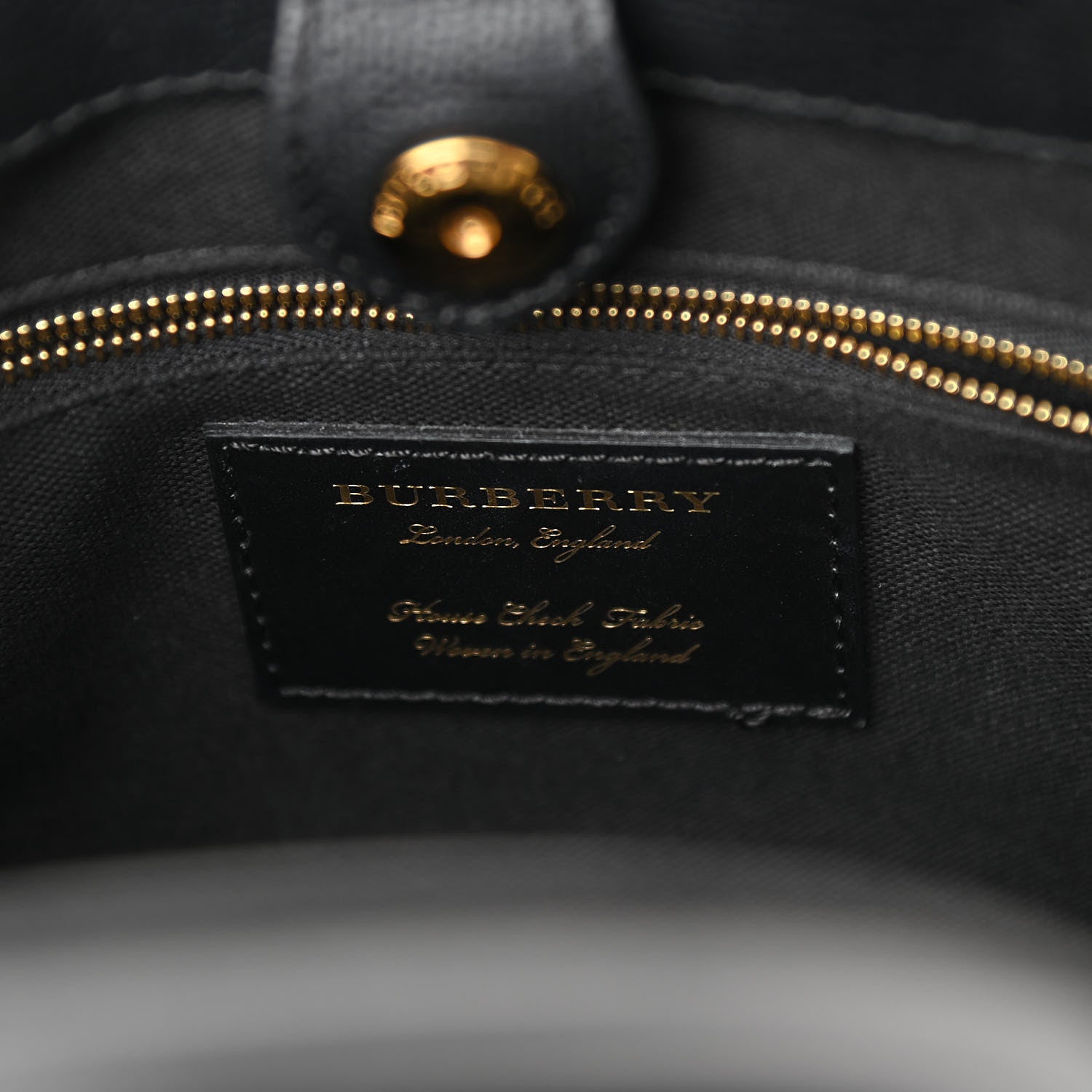 Burberry Derby Calfskin House Check Small Banner Tote Black 6 of 10