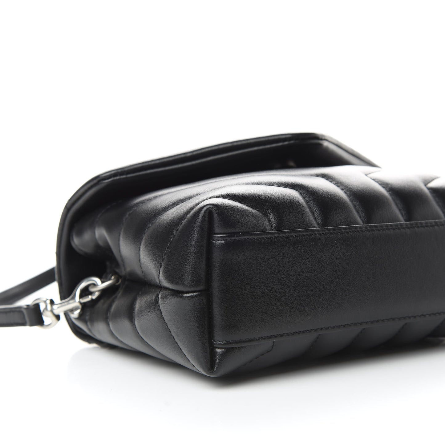 Calfskin Y Quilted Monogram Toy Loulou Crossbody Bag Black