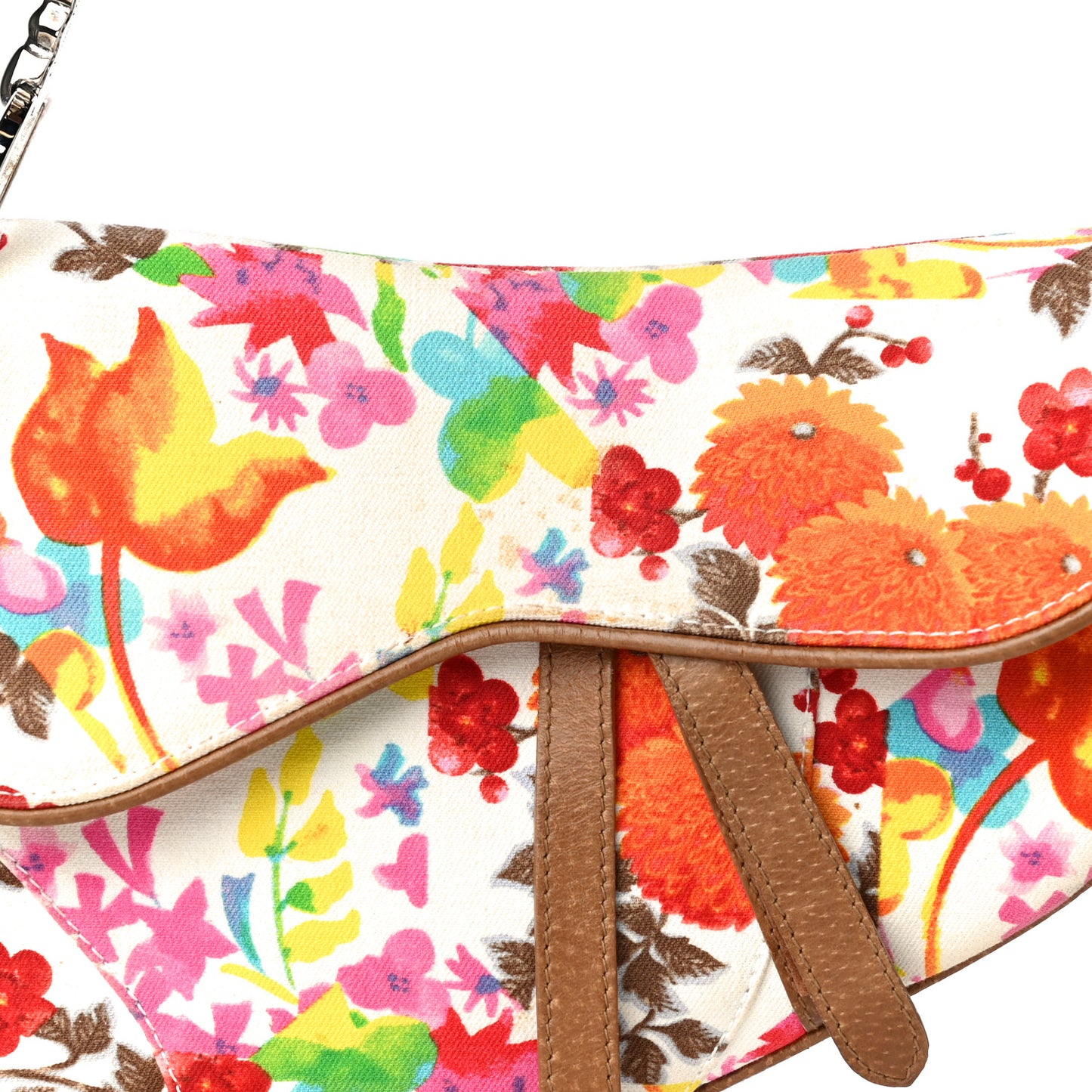 Canvas Floral Saddle Bag