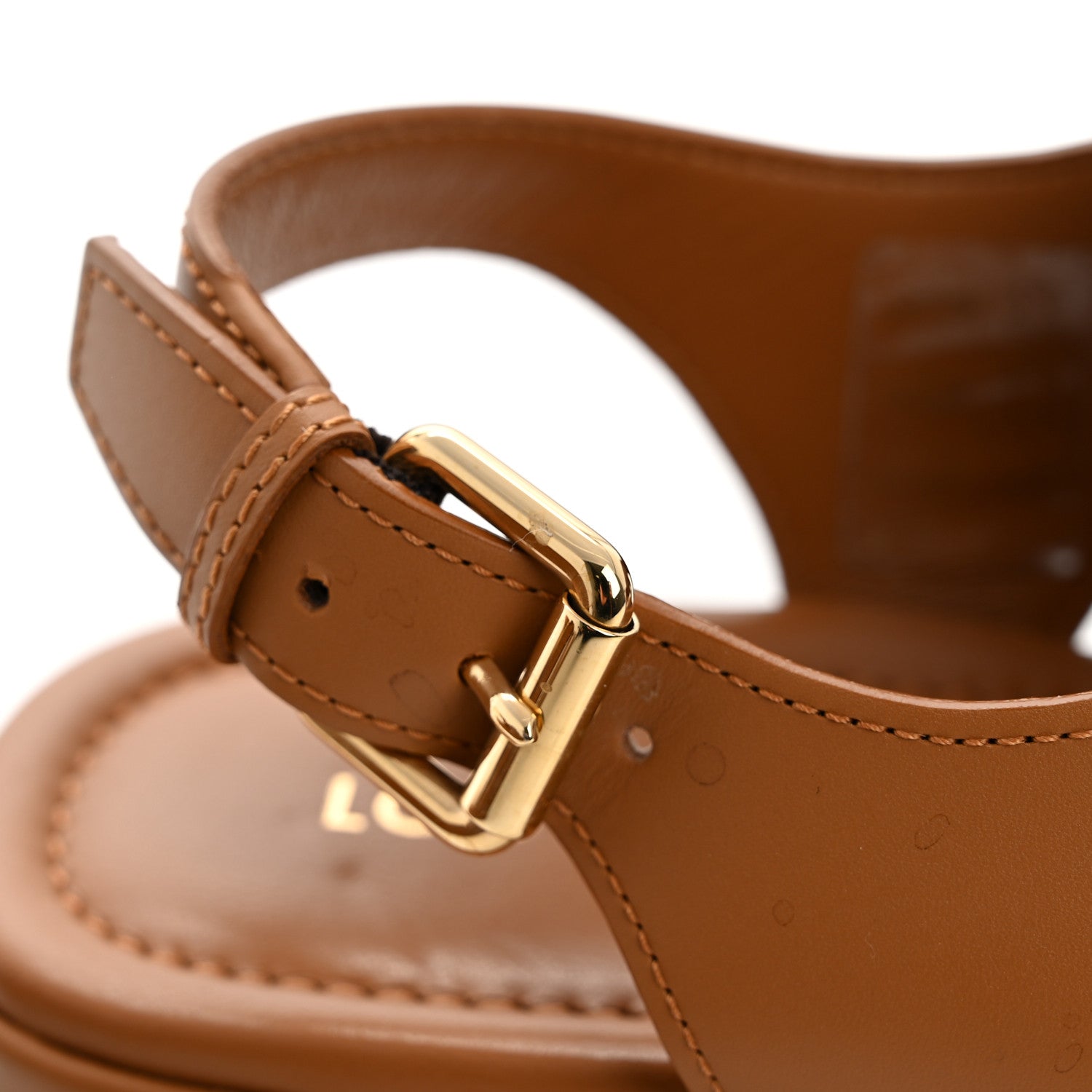 Louis Vuitton Calfskin Maya Flatform Sandals 38 Cognac 11 of 12