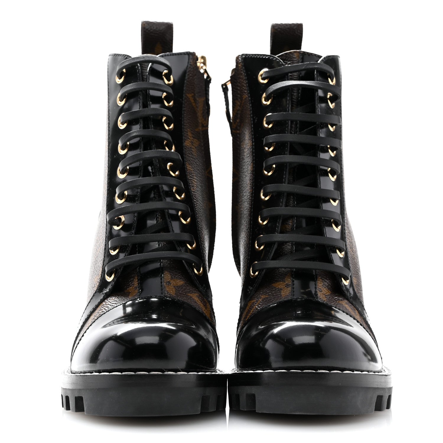 Louis Vuitton Patent Calfskin Monogram Star Trail Ankle Boots 37 Black 3 of 12