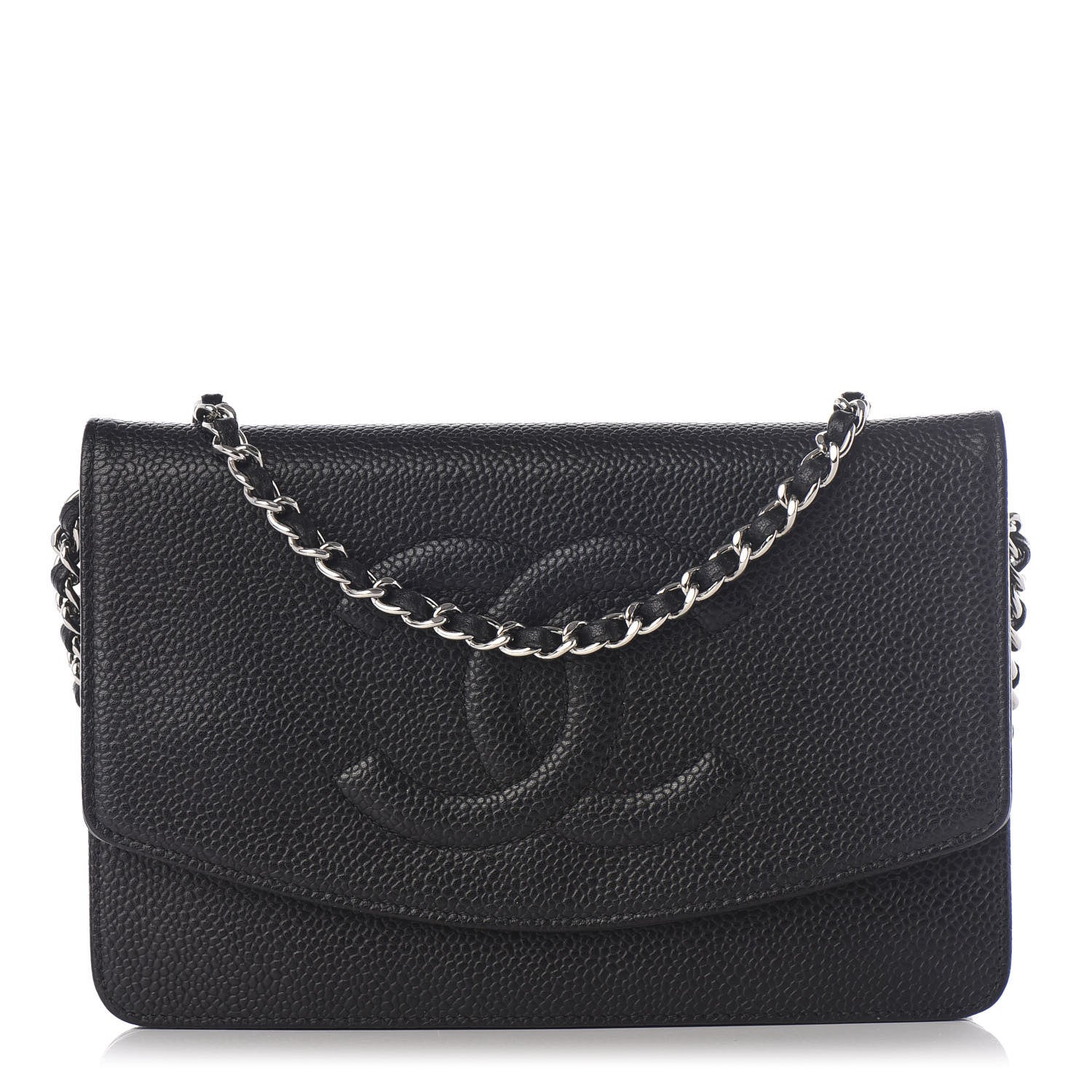 Chanel Caviar Timeless CC Wallet On Chain WOC Black 1 of 11