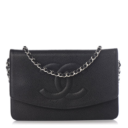 Chanel Caviar Timeless CC Wallet On Chain WOC Black 1 of 11