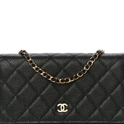 Chanel Caviar Quilted Wallet On Chain WOC Black 9 of 12