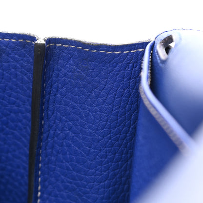 Hermes Taurillon Clemence Halzan 31 GM Bleu Electrique 9 of 11