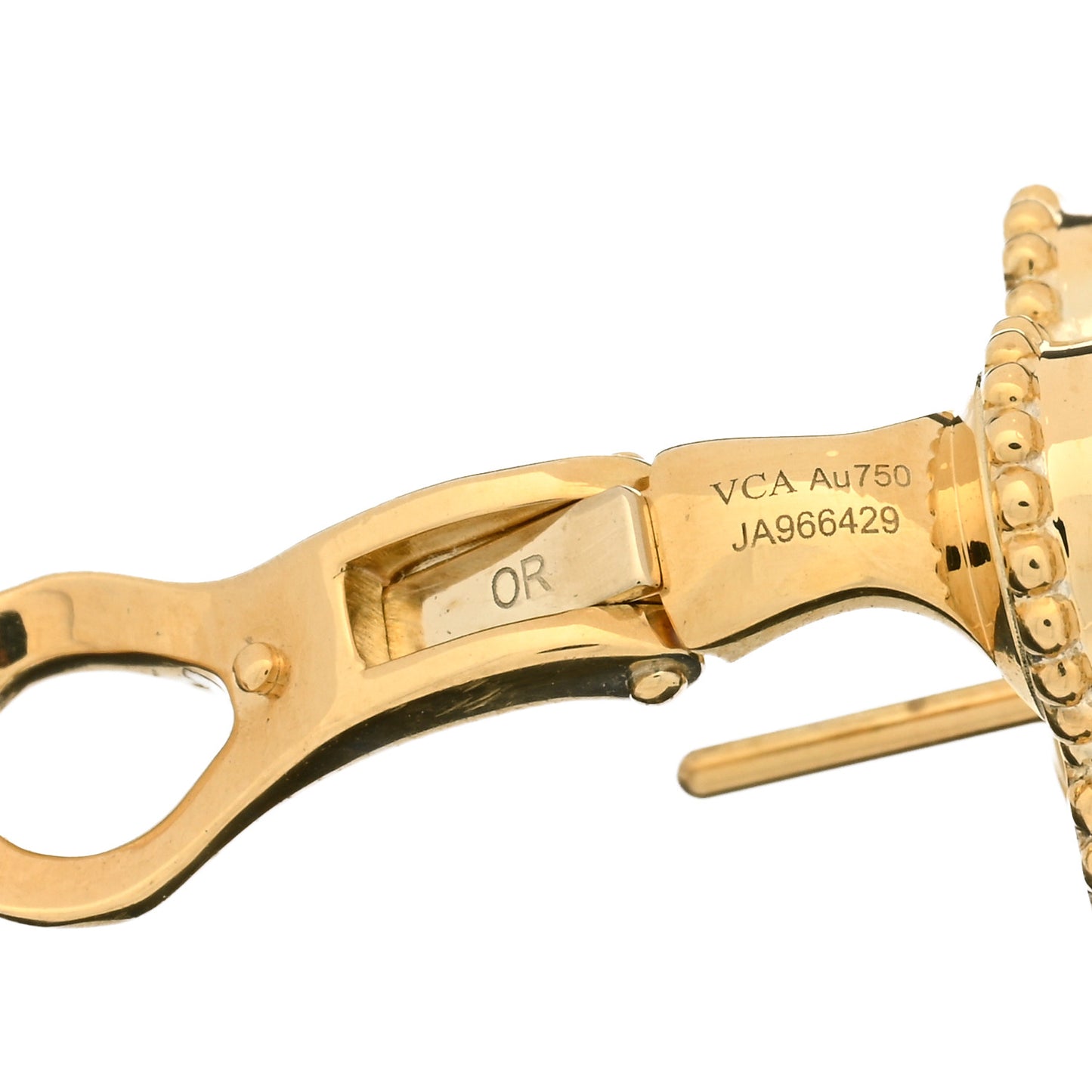 18K Yellow Gold Guilloche Vintage Alhambra Earrings