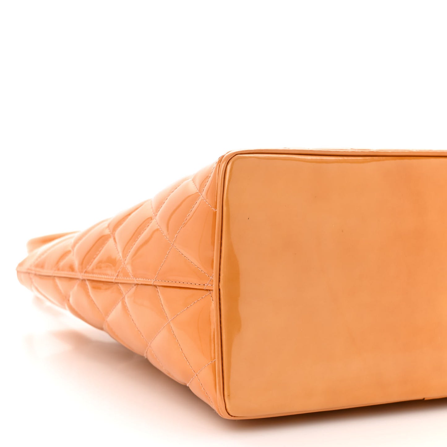 Patent Quilted Medallion Tote Orange