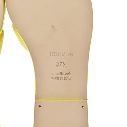 Hermes Epsom Oran Sandals 37.5 Jaune Pollen 6 of 8