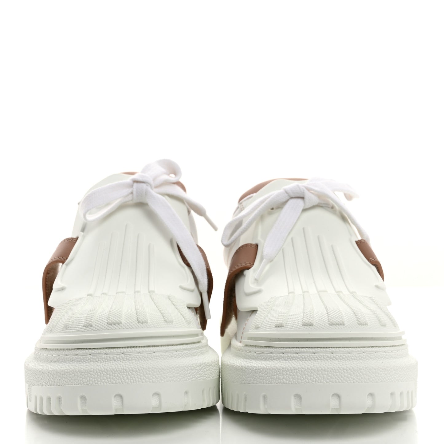 Calfskin Bi-Color Dior-ID Platform Sneakers 38.5 White Nude