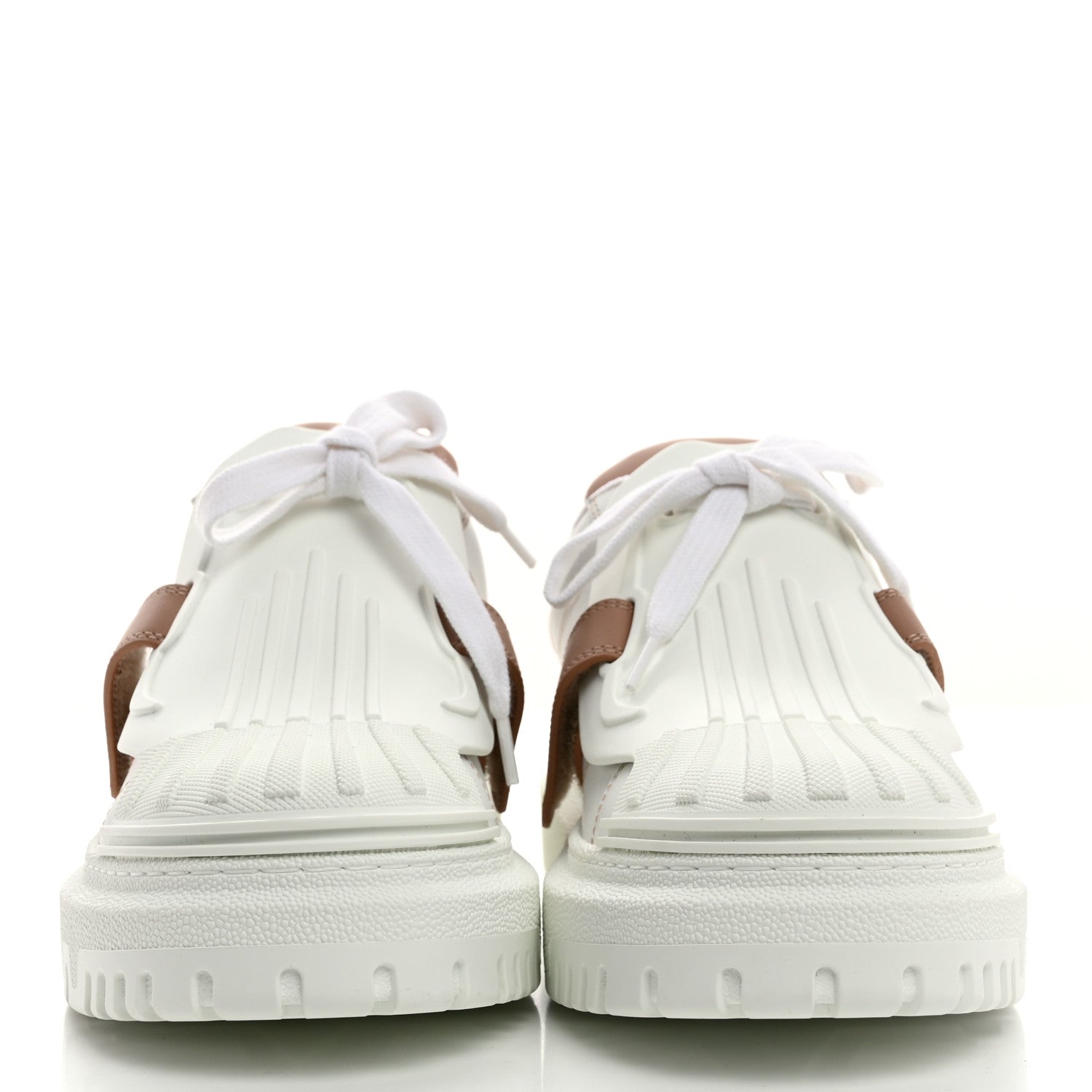 Christian Dior Calfskin Bi-Color Dior-ID Platform Sneakers 38.5 White Nude 2 of 9