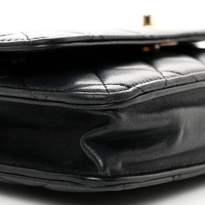 Chanel Lambskin Quilted CC Pearl Crush Wallet on Chain WOC Black 10 of 11