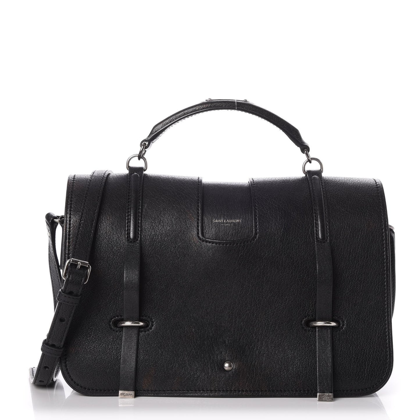 Lambskin Large Charlotte Messenger Bag Black