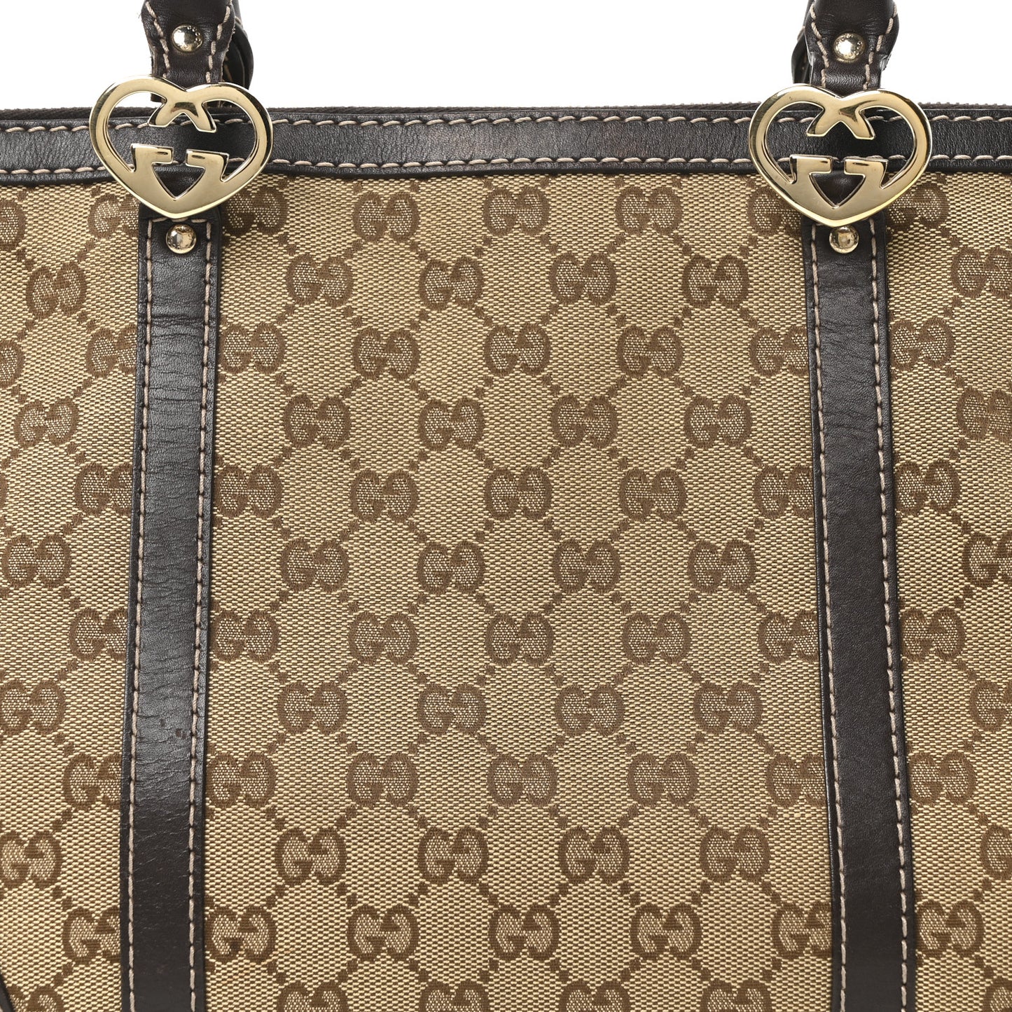 Monogram Small Lovely Heart Tote Dark Brown