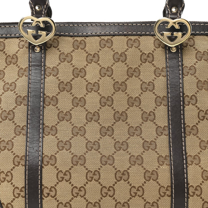 Gucci Monogram Small Lovely Heart Tote Dark Brown 8 of 10