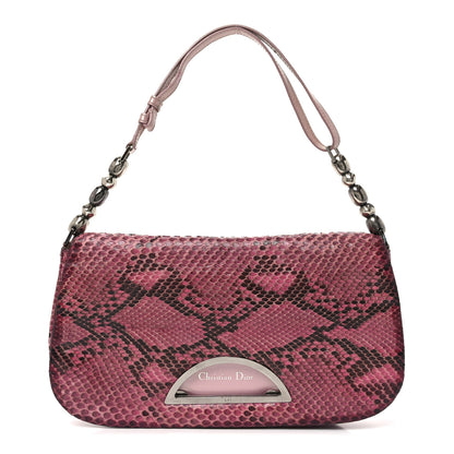 Christian Dior Snakeskin Malice Shoulder Bag Pink 1 of 12