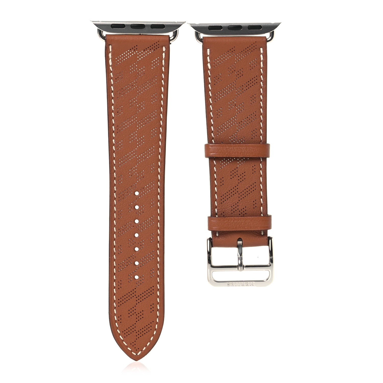 Hermes Swift 42mm H Diagonal Apple Watch Single Tour Band Gold 1 of 11