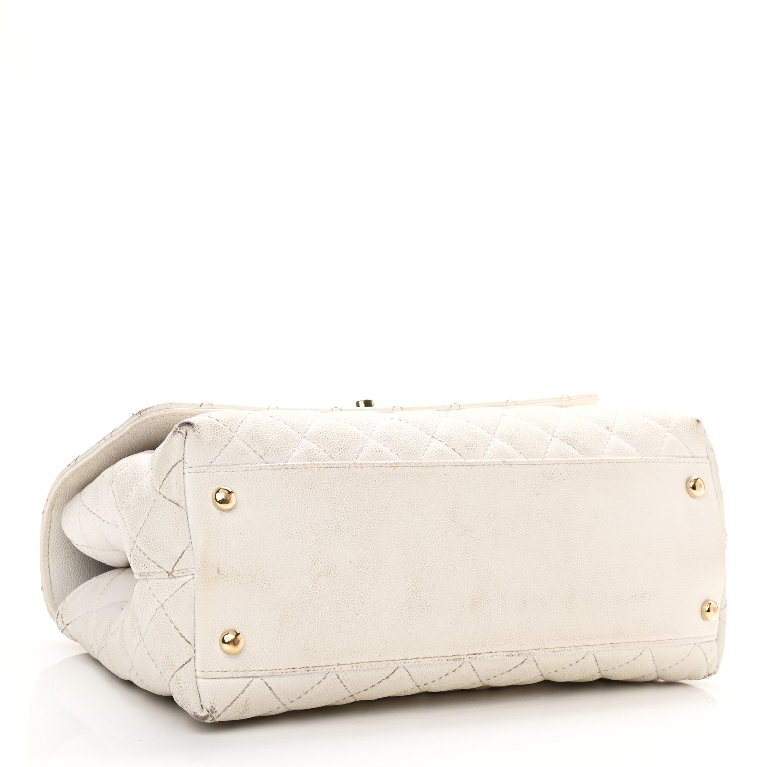 Chanel Caviar Quilted Small Coco Handle Flap White 4 of 21