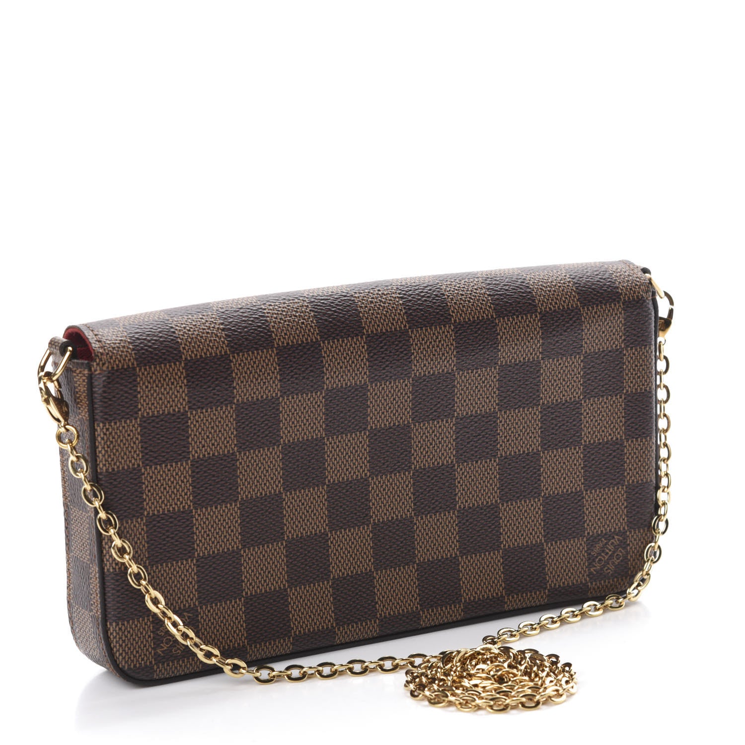 Louis Vuitton Damier Ebene Pochette Felicie Chain Wallet 3 of 10
