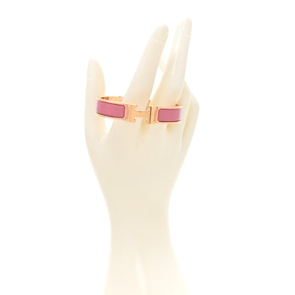 Hermes Enamel Narrow Clic Clac H Bracelet PM Rose Patch 2 of 4
