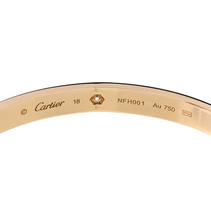 Cartier 18K Yellow Gold 1 Diamond LOVE Cuff Bracelet 18 3 of 4