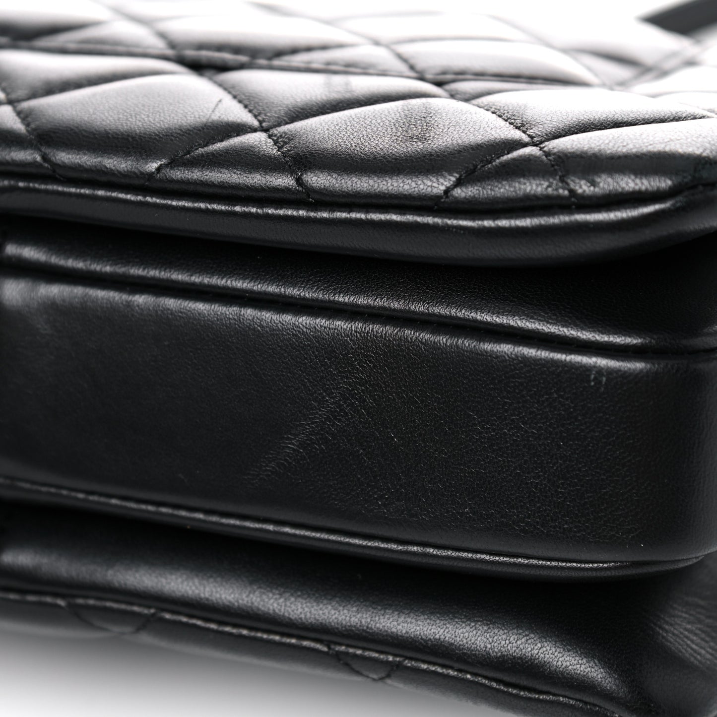 Lambskin Quilted Small Trendy CC Dual Handle Flap Bag Black