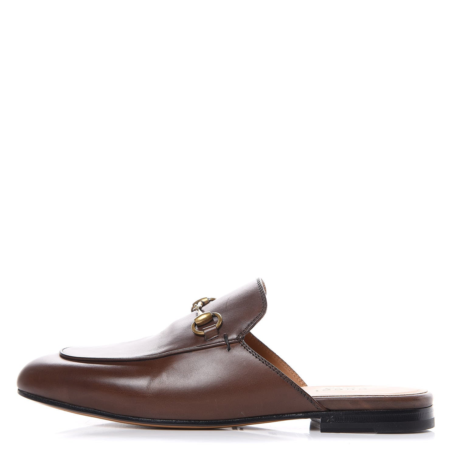 Gucci Calfskin Womens Princetown Slippers 36.5 Fondente Brown 1 of 9