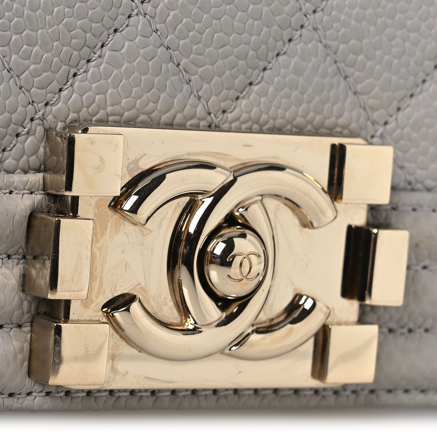 Chanel Caviar Quilted Medium Boy Flap Grey 11 of 13