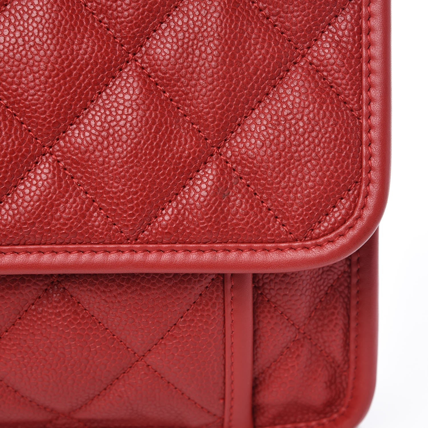 Chanel Caviar Quilted Large French Riviera Flap Red 9 of 9