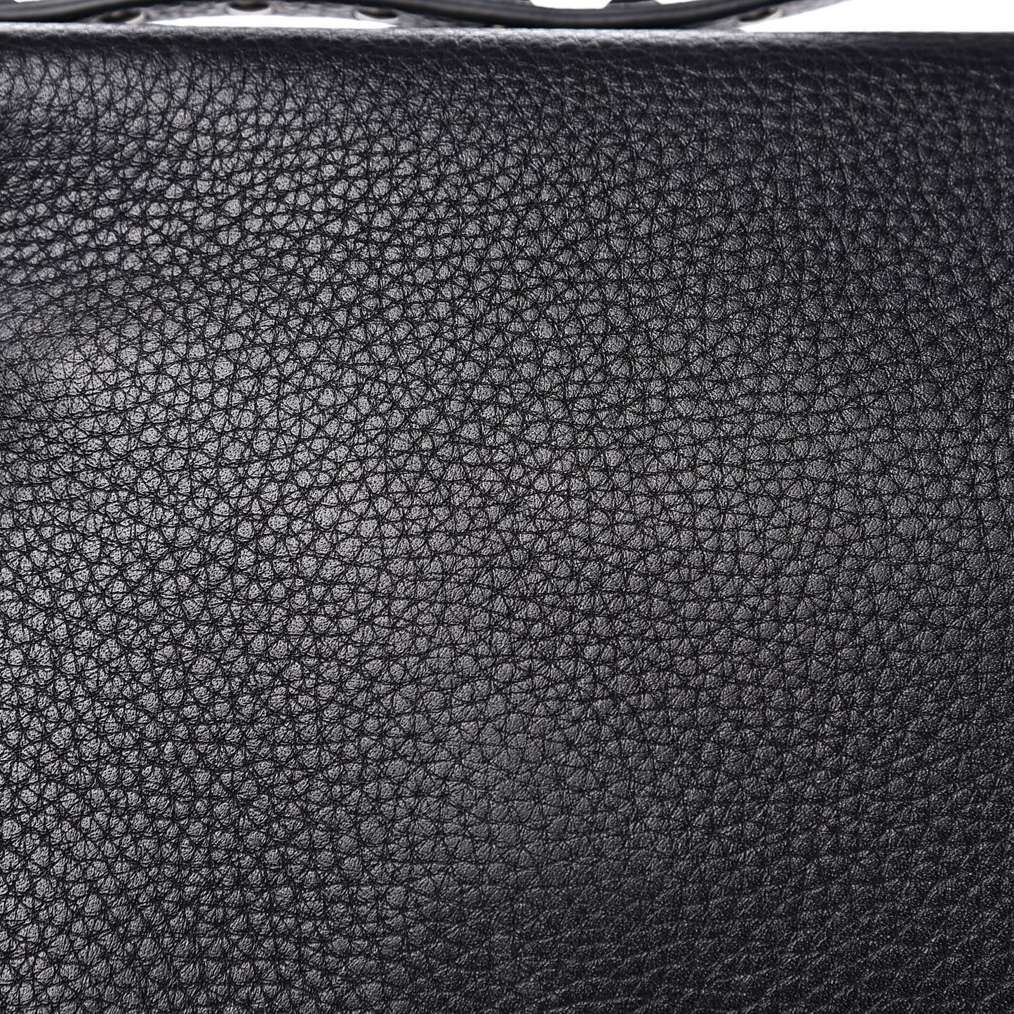 Grainy Calfskin Rockstud Double Flap Crossbody Bag Black