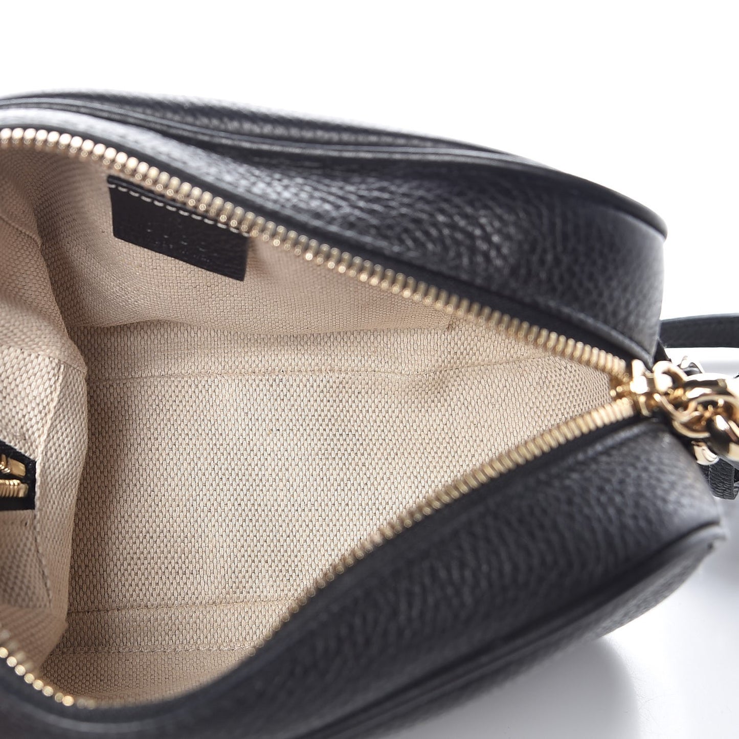 Pebbled Calfskin Small Soho Disco Bag Black