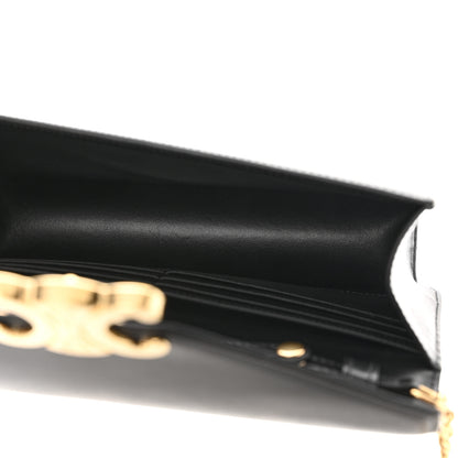Celine Shiny Calfskin Triomphe Margo Wallet on Chain Black 5 of 11