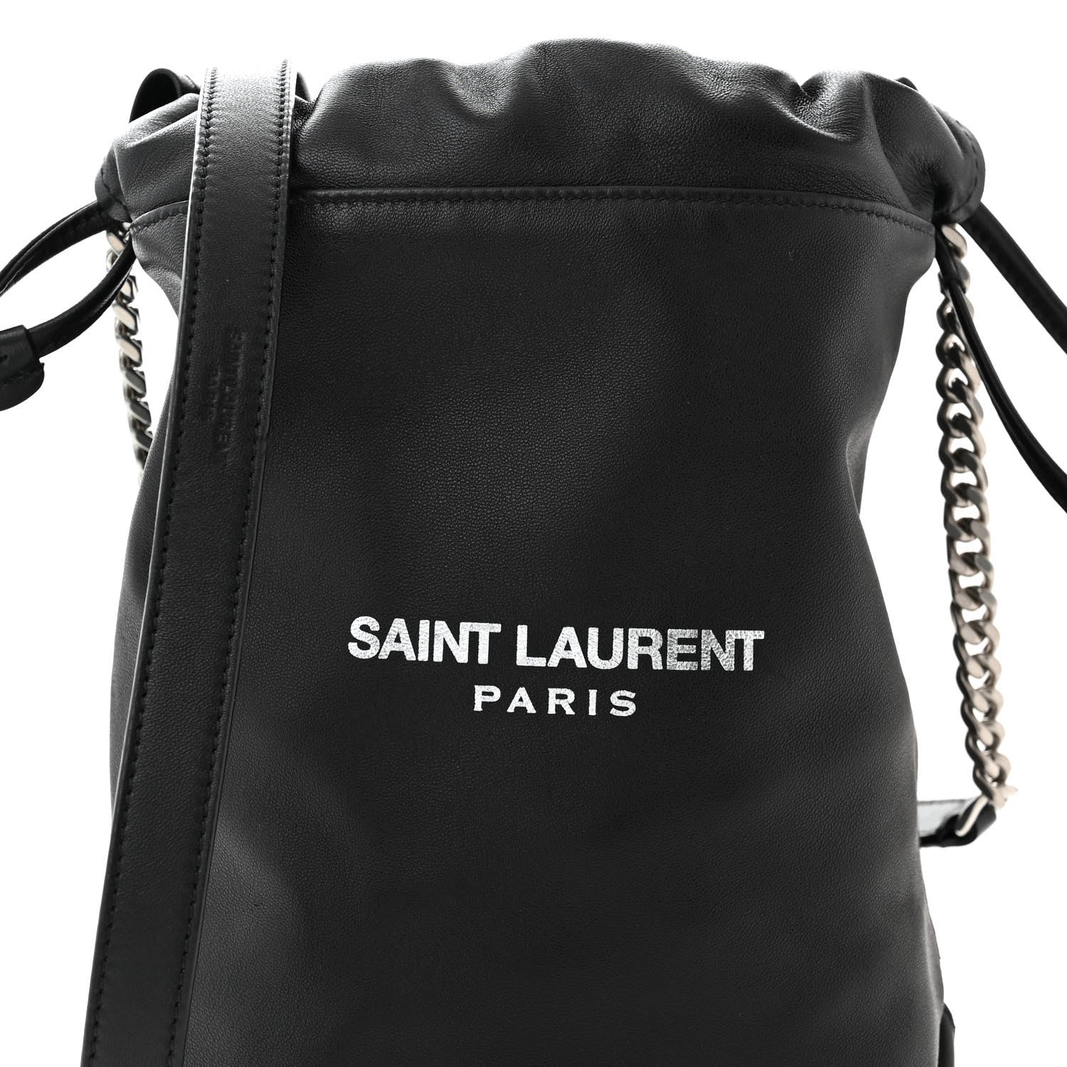 Saint Laurent Lambskin Small Teddy Bucket Bag Black 9 of 12
