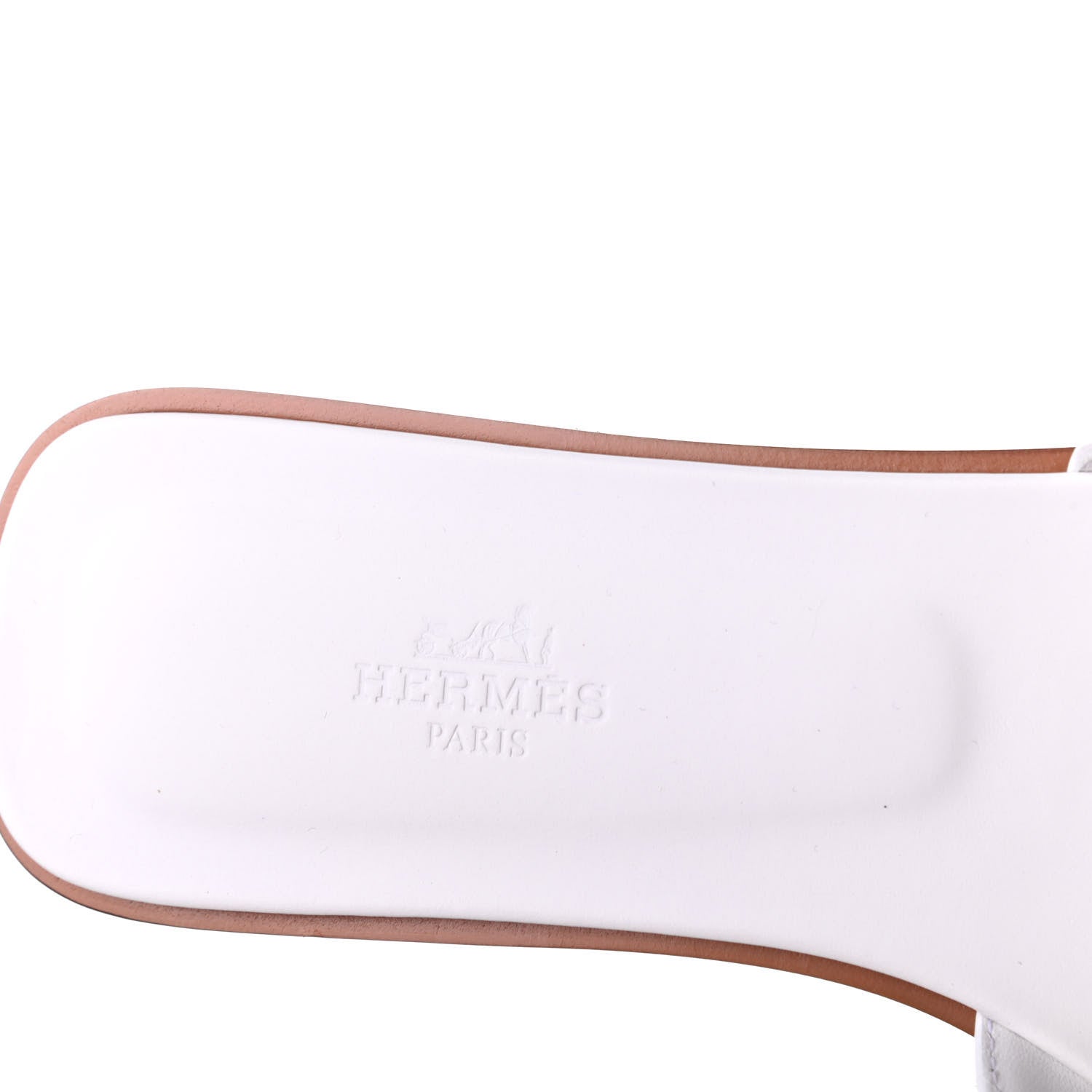Hermes Box Calfskin Oran Sandals 38 White 7 of 9