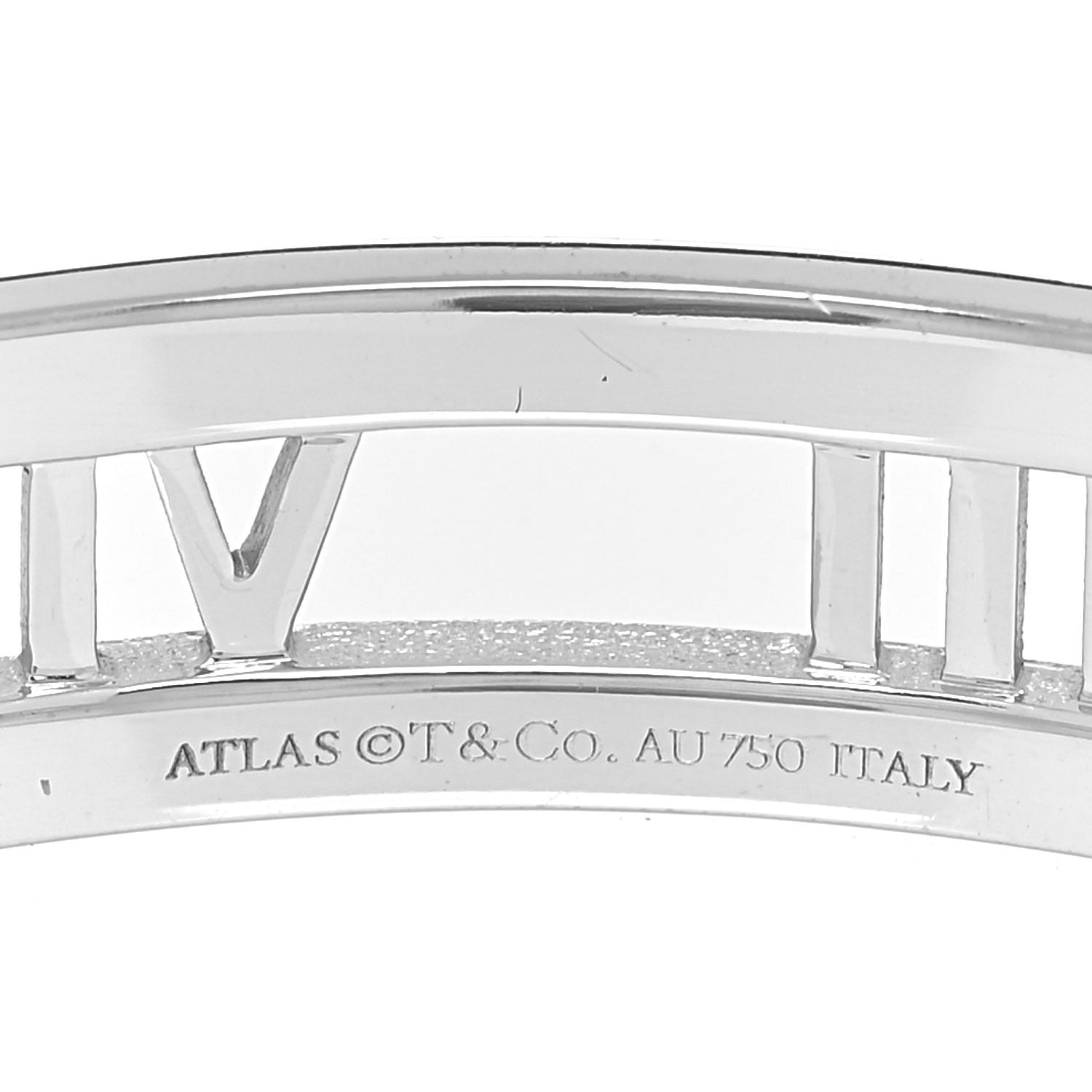 Tiffany 18K White Gold Diamond Atlas Open Hinged Bangle Bracelet 3 of 5