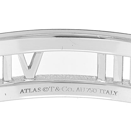 Tiffany 18K White Gold Diamond Atlas Open Hinged Bangle Bracelet 3 of 5