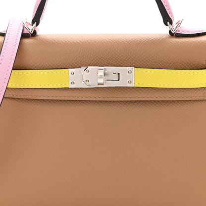 Hermes Epsom Mini Kelly Sellier 20 Chai Mauve Sylvestre Lime 8 of 9