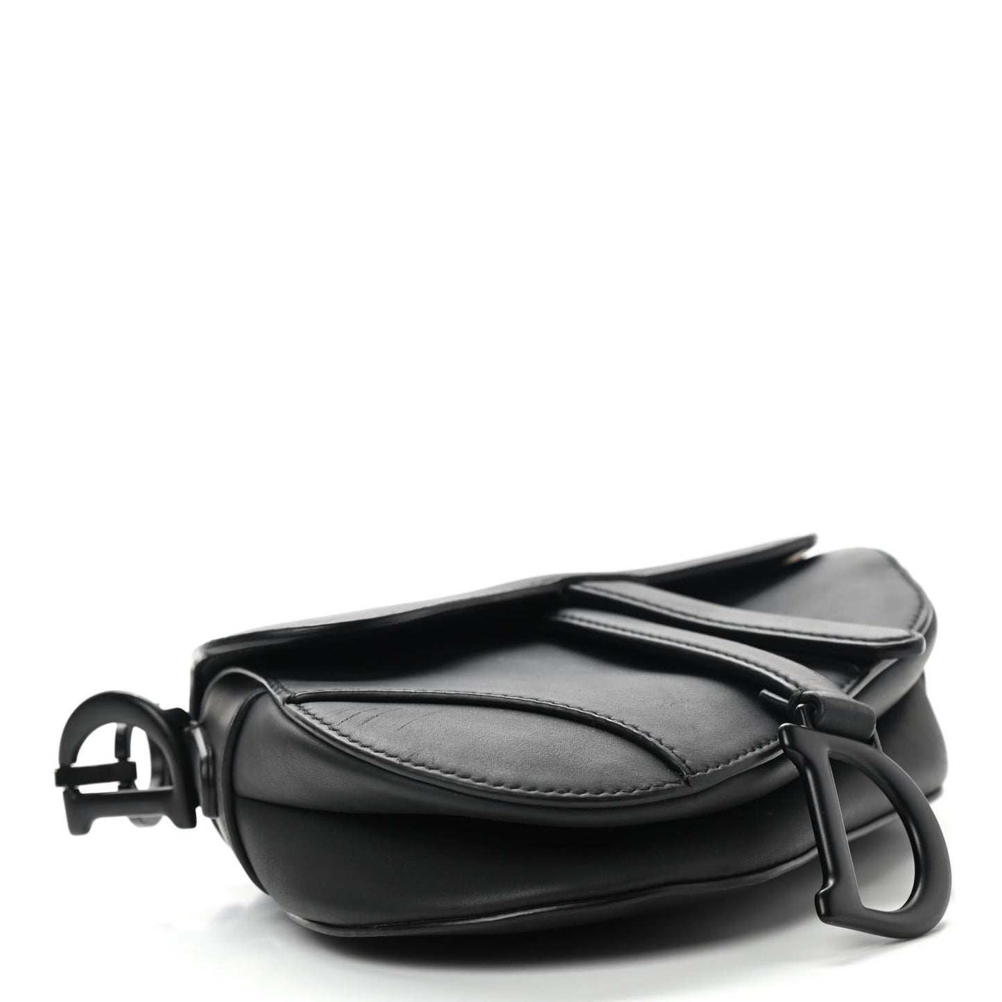 Ultra Matte Calfskin Mini Saddle Bag Black