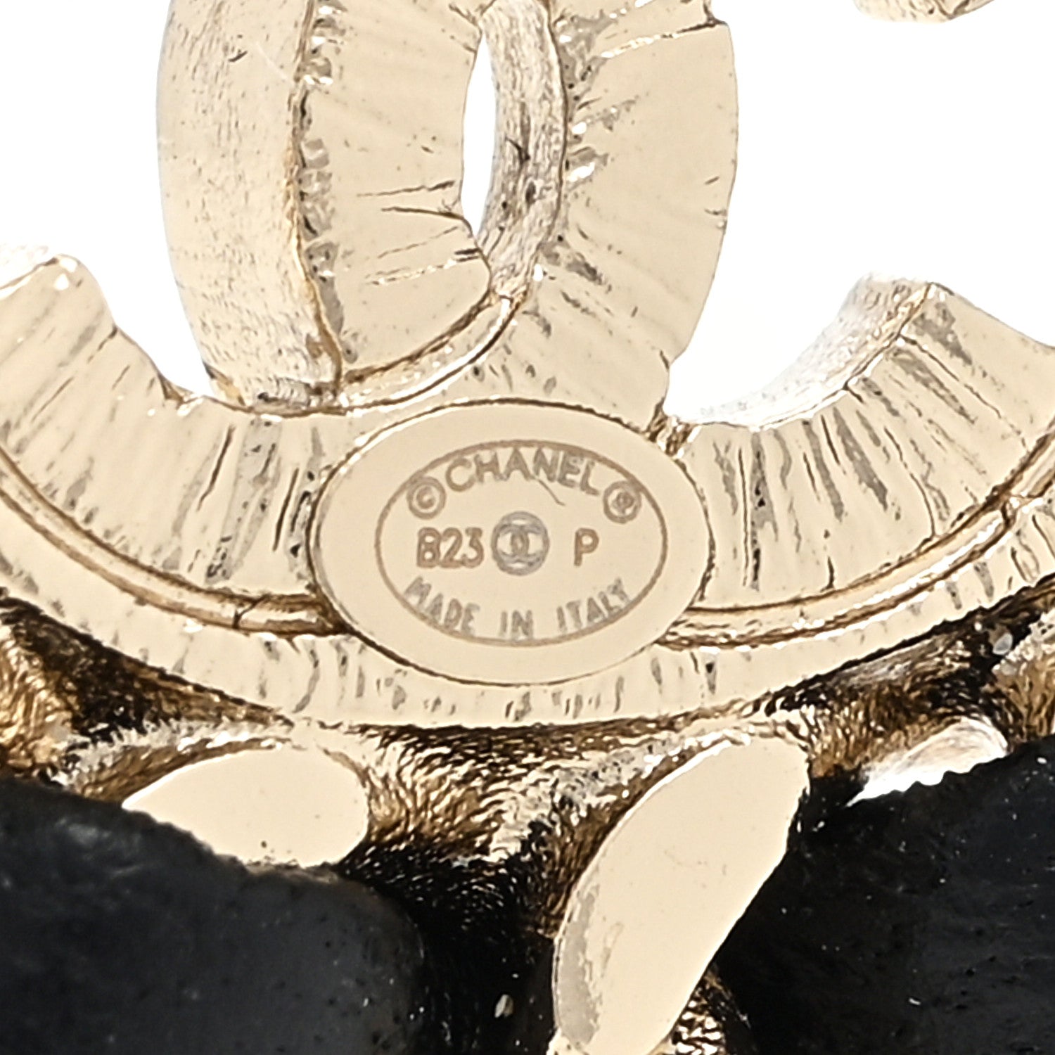 Chanel Crystal Lambskin Chain CC No 5 Earrings Gold Black 4 of 4